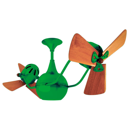 Matthews Fan Company Matthews-Gerbar Vent-Bettina 44" Green Rotational Ceiling Fan With Solid Brazilian Mahogany Blade In Mahogany Finish