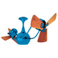 Matthews Fan Company Matthews-Gerbar Vent-Bettina 44" Light Blue Rotational Ceiling Fan With Solid Brazilian Mahogany Blade In Mahogany Finish