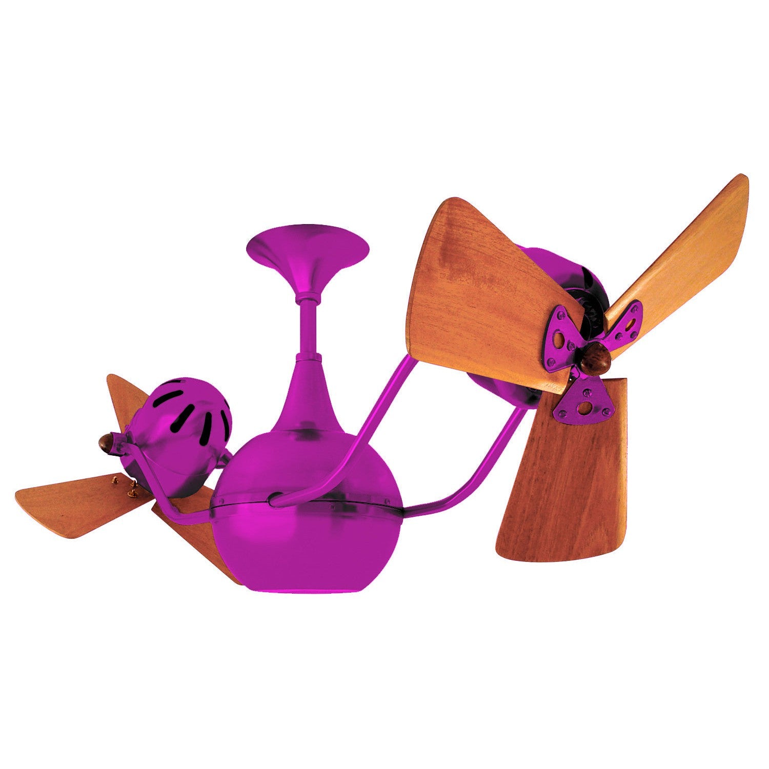 Matthews Fan Company Matthews-Gerbar Vent-Bettina 44" Light Purple Rotational Ceiling Fan With Solid Brazilian Mahogany Blade In Mahogany Finish