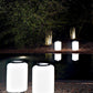 Mazzega 1946 Air Kan 11" x 18" Satin Nickel Table Lamp With White Glass Shade
