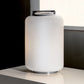 Mazzega 1946 Air Kan 11" x 18" Satin Nickel Table Lamp With White Glass Shade