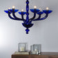 Mazzega 1946 Antenoreo 32" Pendant Light in Transparent Blue Marine Finish
