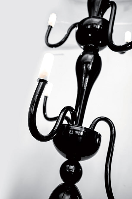 Mazzega 1946 Bottle Pendant Light in Black Finish