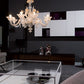 Mazzega 1946 Burano Pendant Light in Transparent Crystal Gold Finish