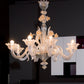 Mazzega 1946 Burano Pendant Light in Transparent Crystal Gold Finish