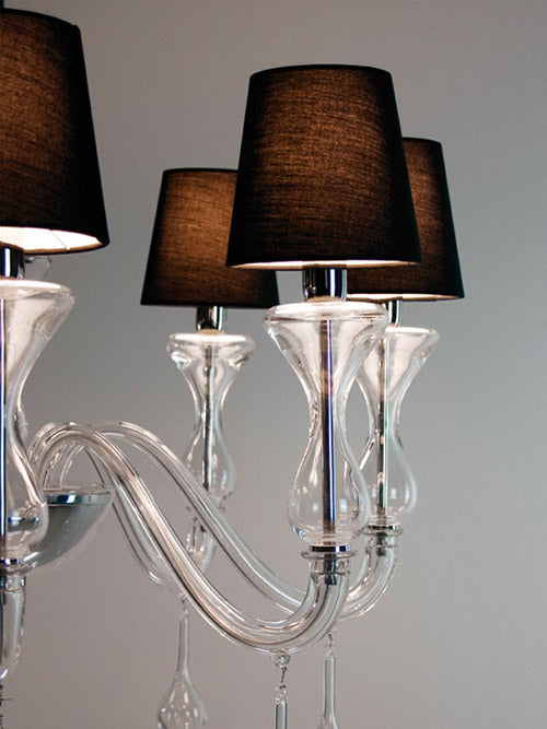Mazzega 1946 Charterhouse Pendant Light in Transparent Crystal Finish