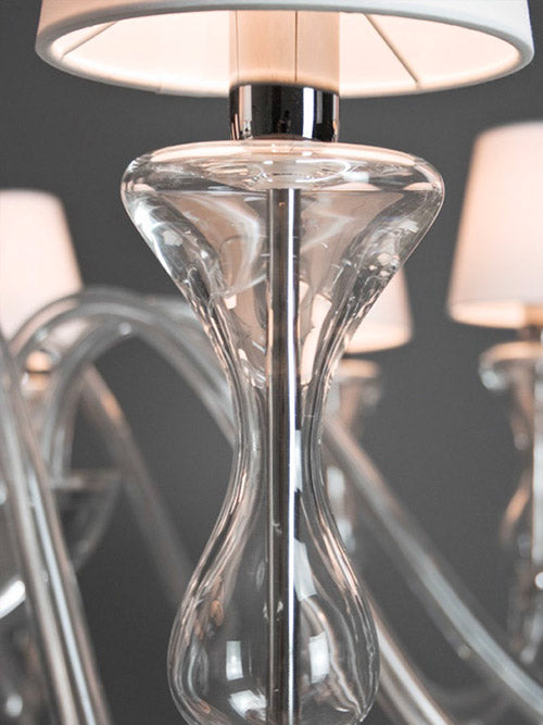 Mazzega 1946 Charterhouse Pendant Light in Transparent Crystal Finish