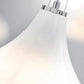 Mazzega 1946 Chestnut 59" Polished Chrome Pendant Light With White Glass Shade