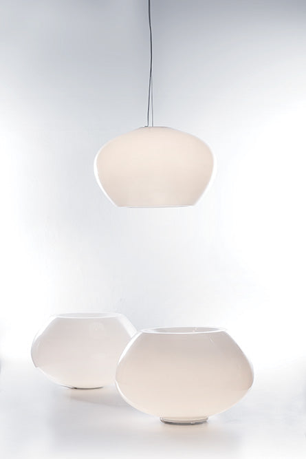 Mazzega 1946 Eyes Pendant Light in White Finish