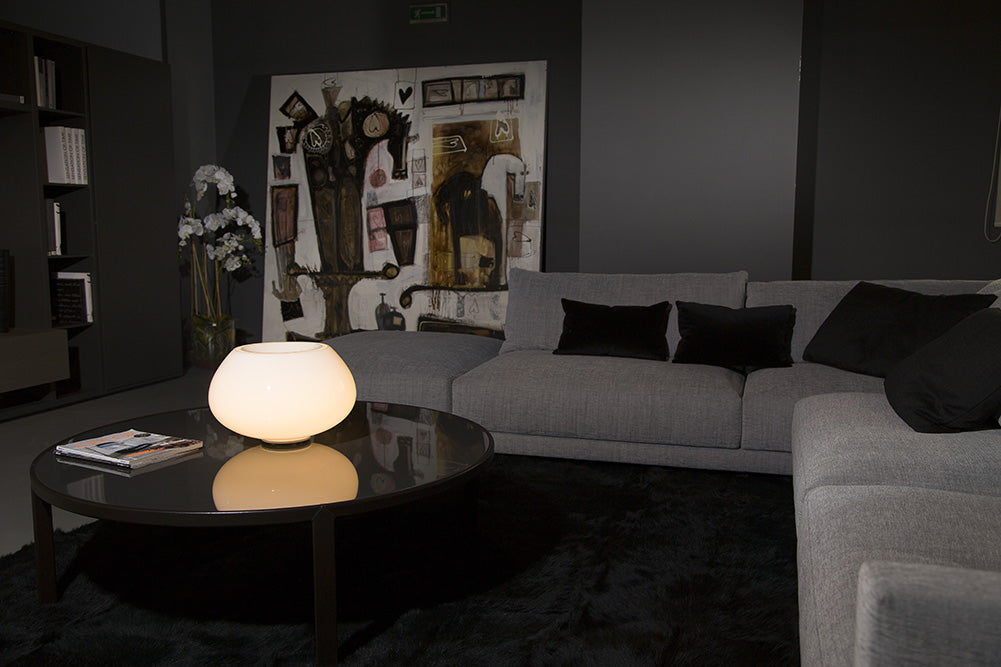 Mazzega 1946 Eyes Table Lamp in White Finish
