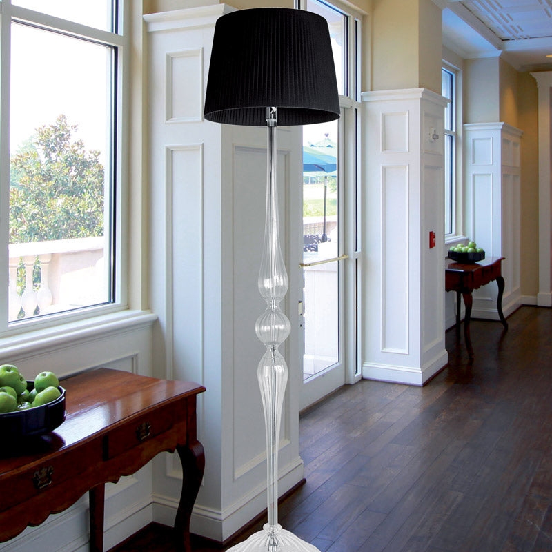 Mazzega 1946 Fegallian Floor Lamp in Black Crystal Finish