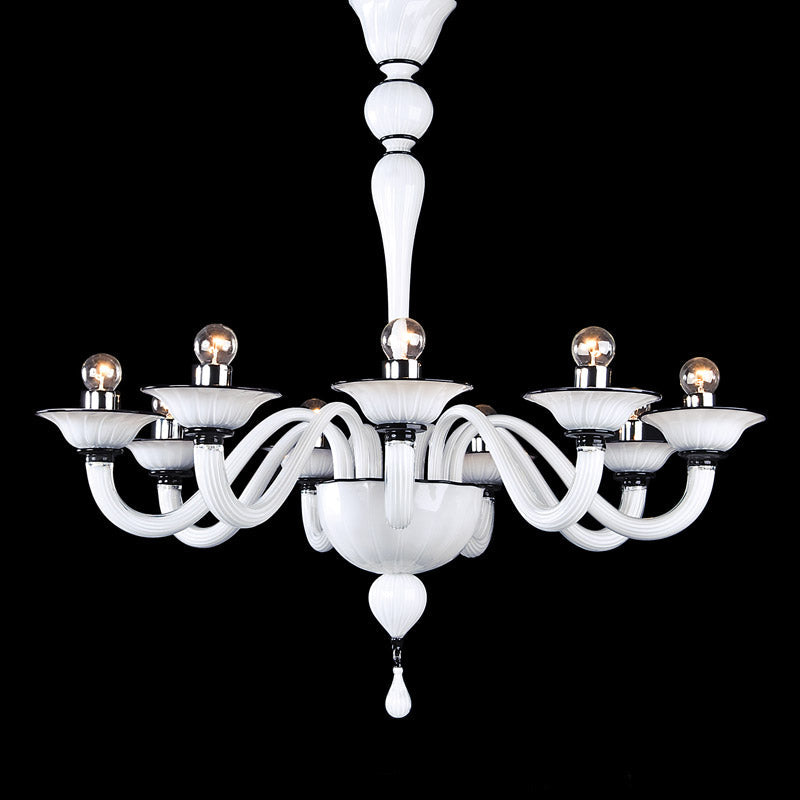 Mazzega 1946 Fegallian Pendant Light in White Black Finish