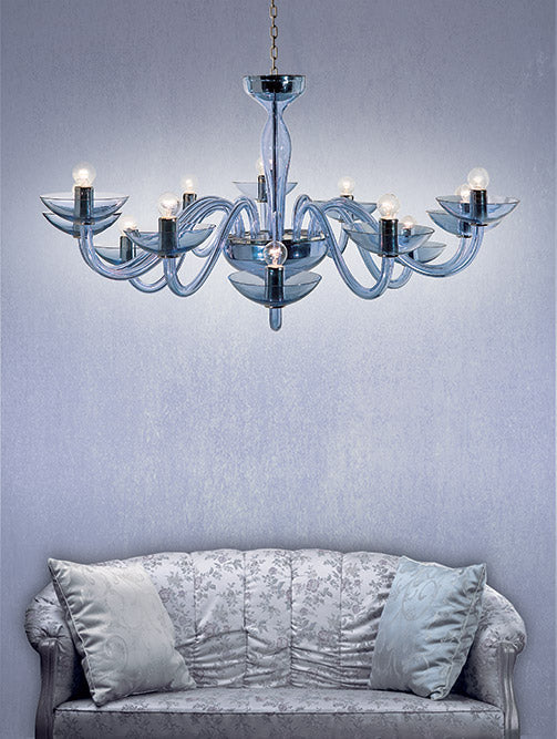 Mazzega 1946 Galbajo Chandelier in Transparent Alexandrite Finish
