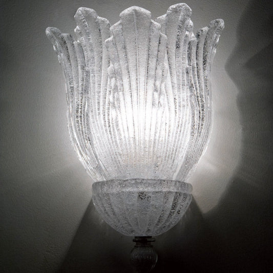 Mazzega 1946 Hypatus Wall Lamp in Crystal Dew Finish