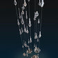 Mazzega 1946 Iron Pendant Light in Transparent Crystal Finish