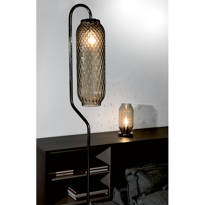 Mazzega 1946 Lumè 71" Floor Lamp in Crystal Brown Finish