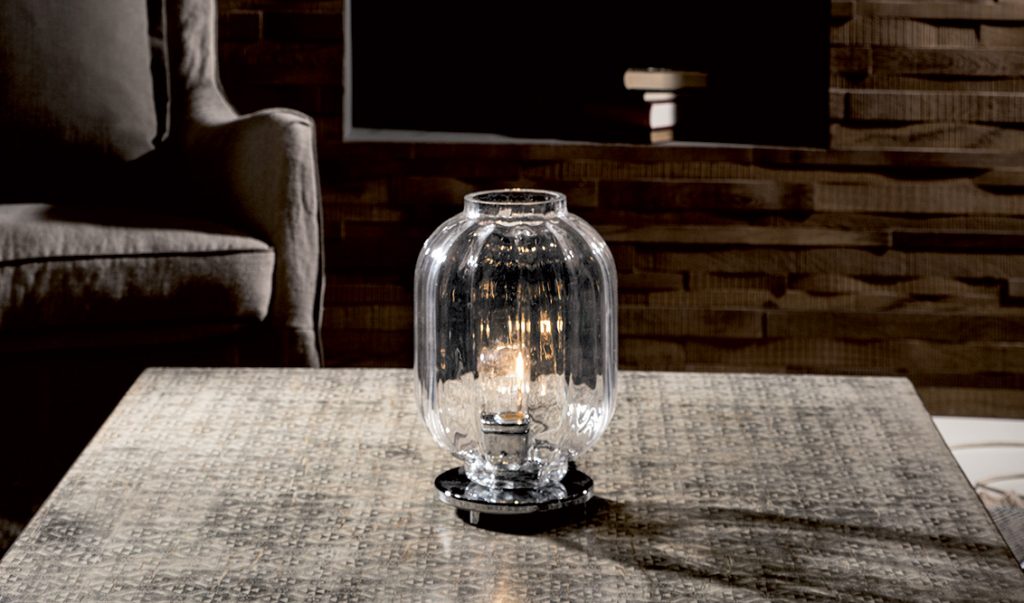 Mazzega 1946 Lumè Table Lamp in Transparent Crystal Finish