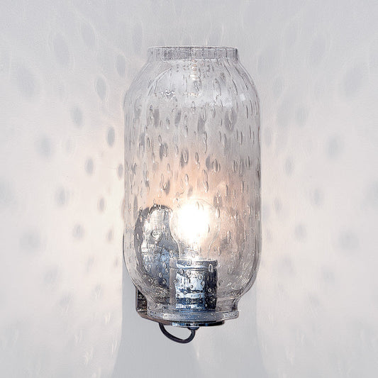 Mazzega 1946 Lumè Wall Lamp in Crystal With Bubble Finish