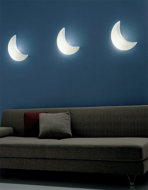 Mazzega 1946 Moon Wall Lamp in White Finish