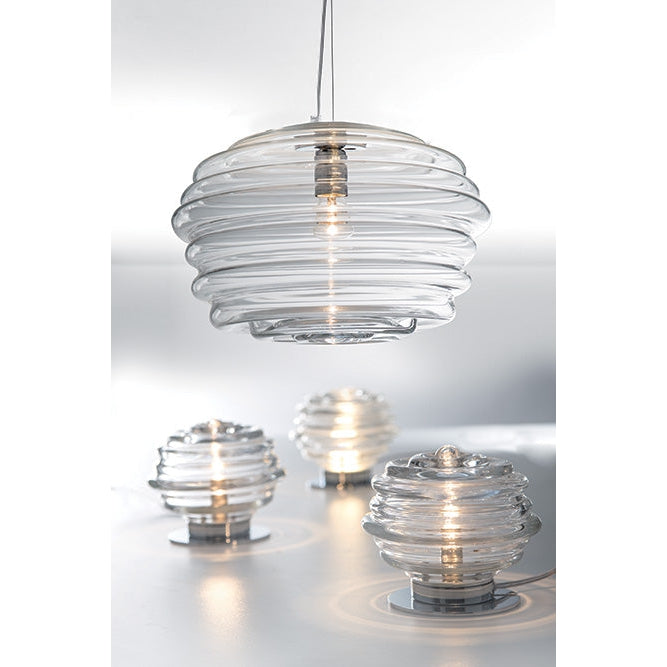 Mazzega 1946 Onda 7” x 5.5” Small Pendant Lighting in Polished Chrome Finish