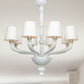 Mazzega 1946 Participation 8-Light Pendant Light in White Finish