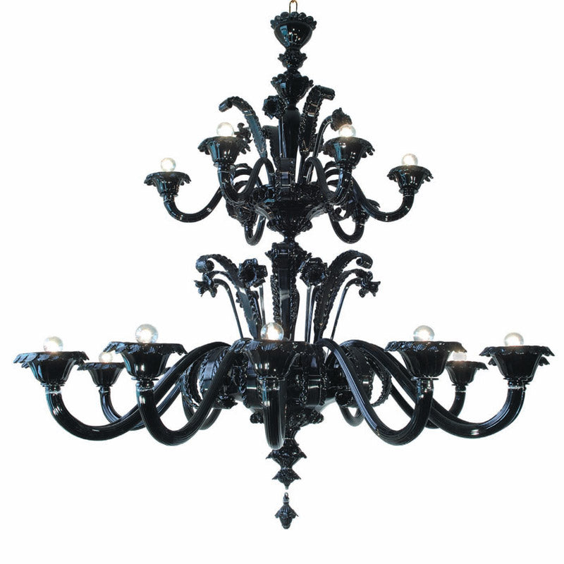 Mazzega 1946 Pellestrina 18-Light Pendant Light in Black Finish