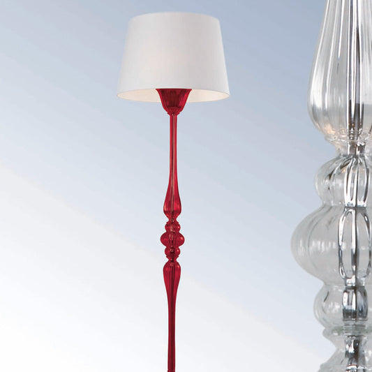 Mazzega 1946 Phosphate 74" Floor Lamp in Transparent Red Finish