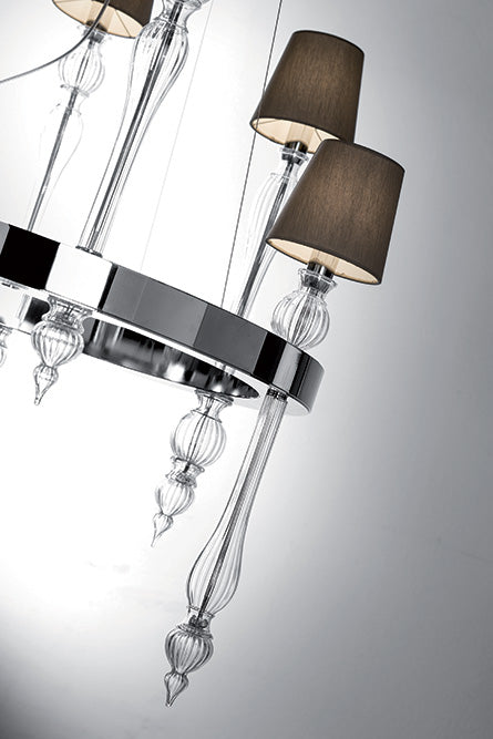 Mazzega 1946 Phosphate Pendant Light in Transparent Crystal Finish