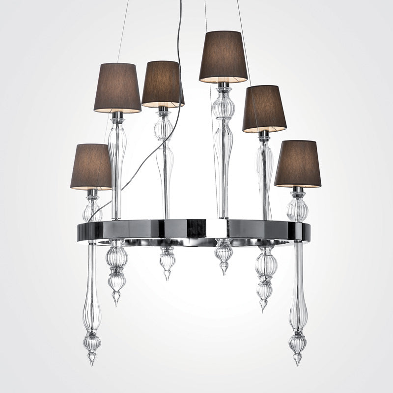 Mazzega 1946 Phosphate Pendant Light in Transparent Crystal Finish