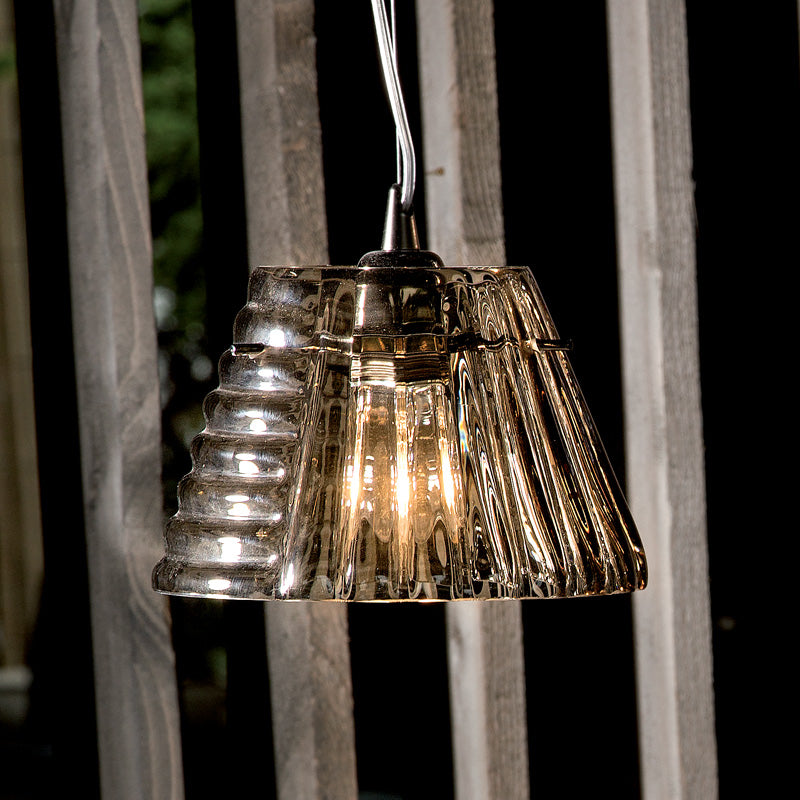 Mazzega 1946 Profiles Pendant Light in Transparent Smoked Finish