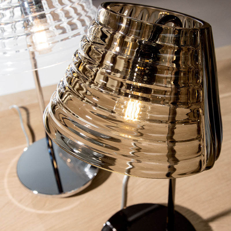 Mazzega 1946 Profiles Table Lamp in Transparent Smoked Finish
