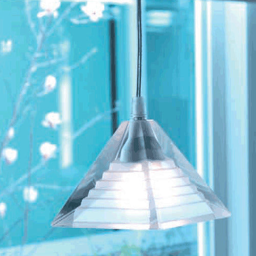 Mazzega 1946 Pyramid Pendant Light in Transparent Crystal Finish