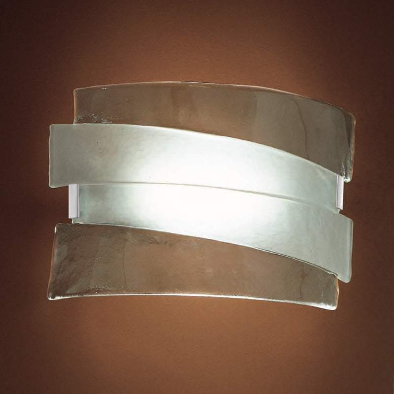 Mazzega 1946 Radius Wall Lamp in Transparent Crystal Finish
