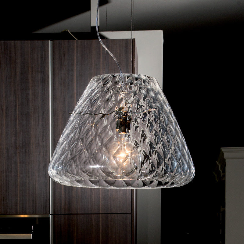 Mazzega 1946 Snifter Pendant Light in Transparent Crystal Finish