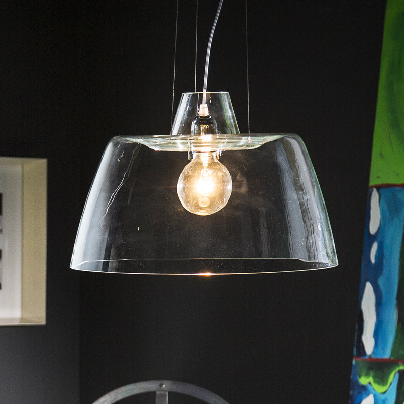 Mazzega 1946 Squeezer Pendant Light in Transparent Finish