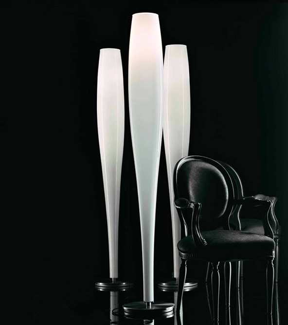 Mazzega 1946 Stand Floor Lamp in White Finish