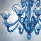 Mazzega 1946 Treporti 8-Light Chandelier Light in Transparent Light Blue Finish
