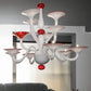 Mazzega 1946 Venice 49" x 39" Chandelier in White Red Finish