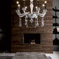Mazzega 1946 Zinc 8-Light Chandelier Light in White Finish