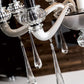 Mazzega 1946 Zinc 8-Light Chandelier Light in White Finish
