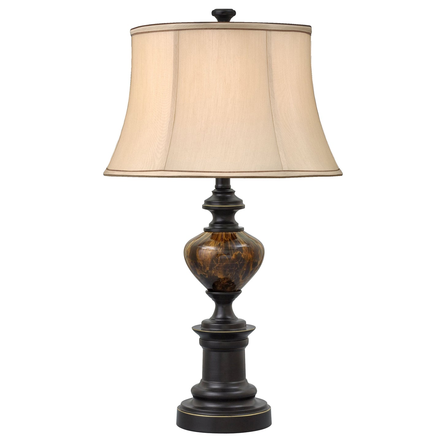 Medallion Lighting Argos 28" Madison Bronze and Dark Goldenrod Steel Table Lamp With Cream Silk Drum Shade