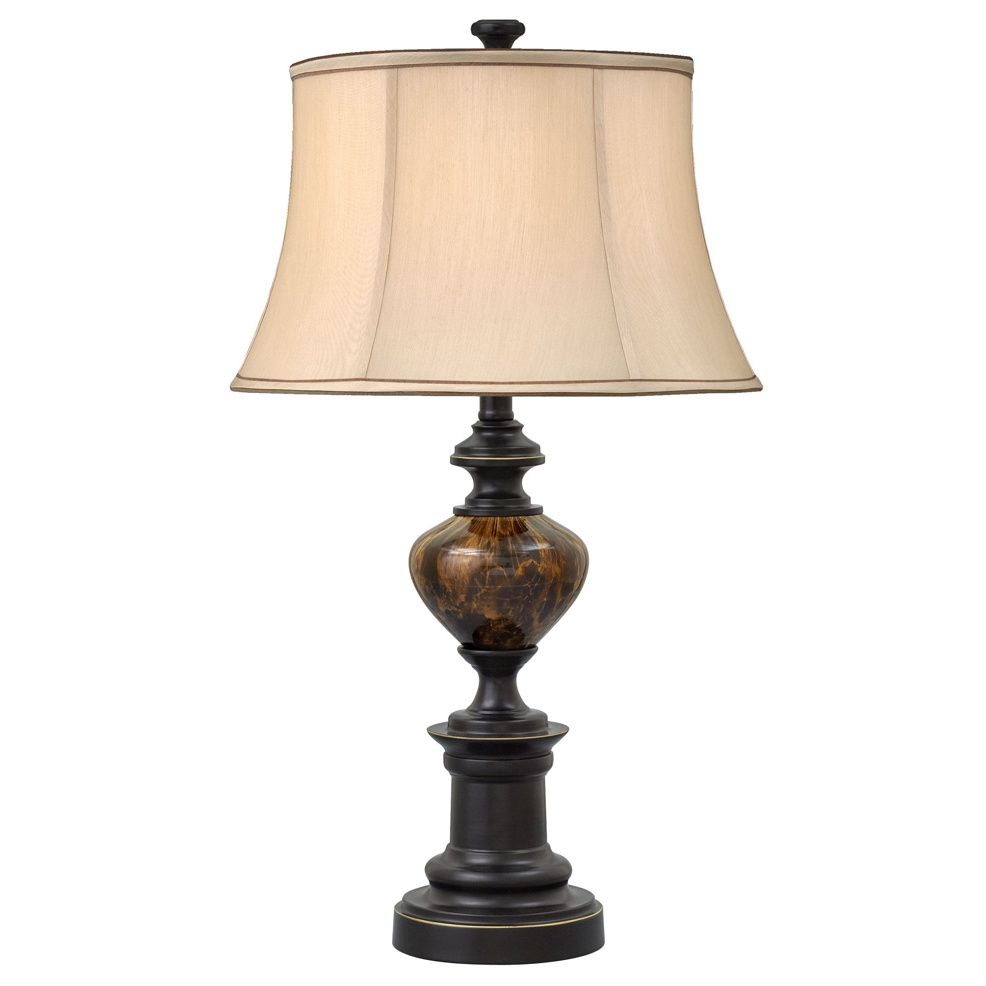 Medallion Lighting Argos 28" Madison Bronze and Dark Goldenrod Steel Table Lamp With Cream Silk Drum Shade