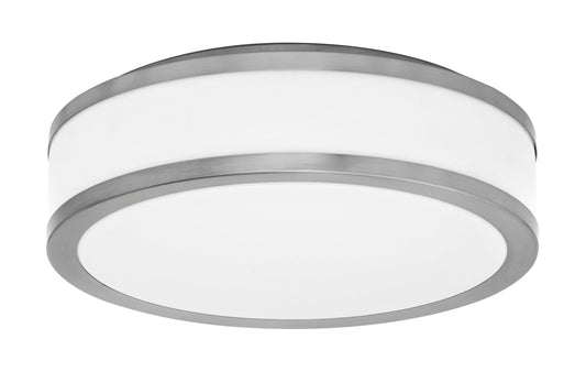 Medallion Lighting Azure 16" Brushed Steel 2-Light Damp Rated Flush Mount Ceiling Light