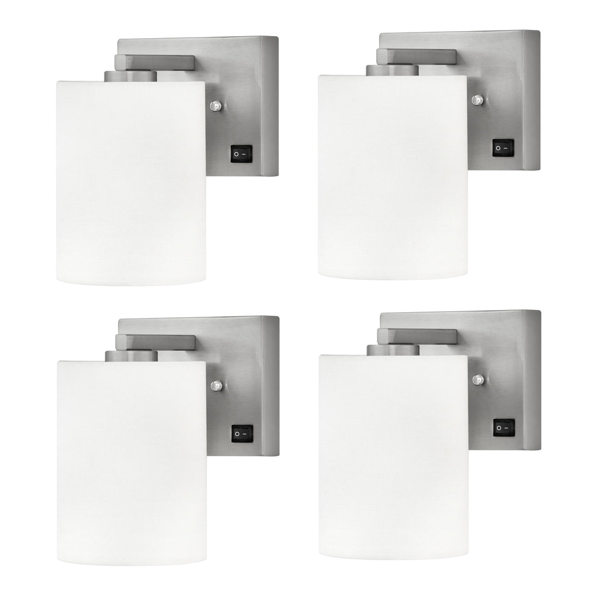 Medallion Lighting Azure 8" Brushed Steel Single Headboard Light With Frosted Acrylic Shade - Set of 4