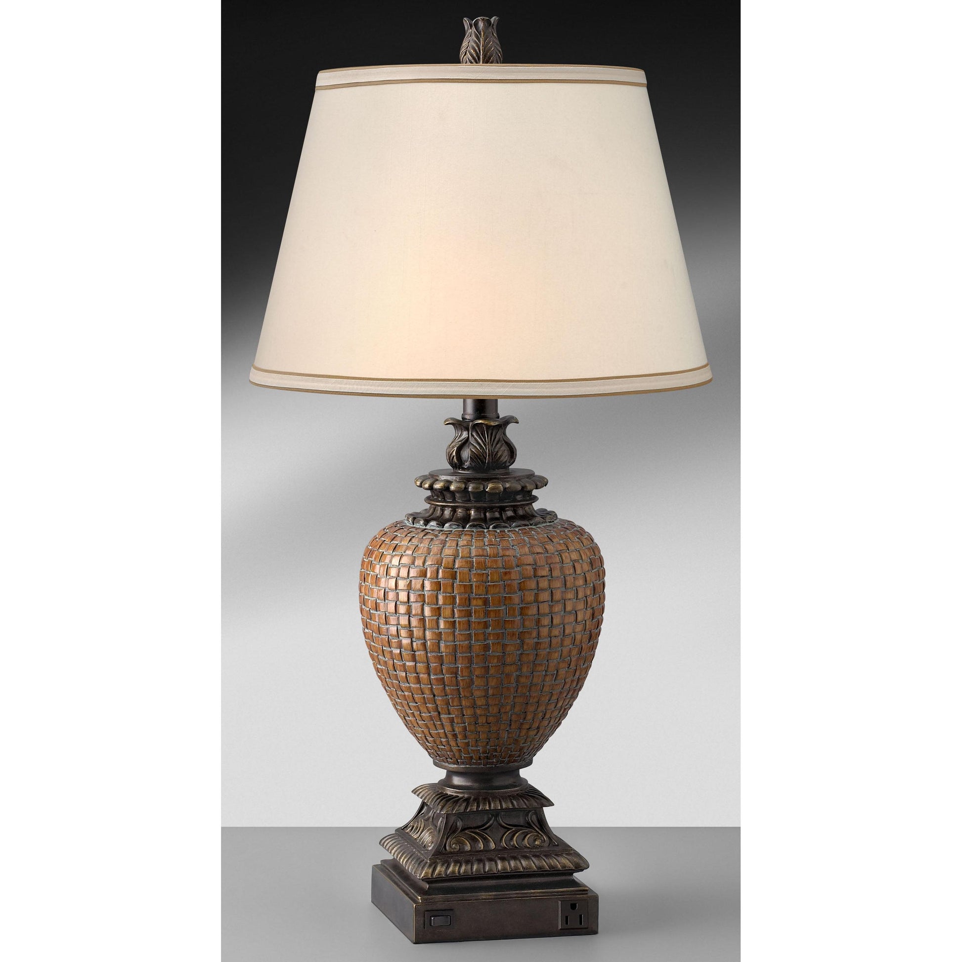 Medallion Lighting British Colonial 33" Old Bronze Resin Single Nightstand Lamp - Set of 2