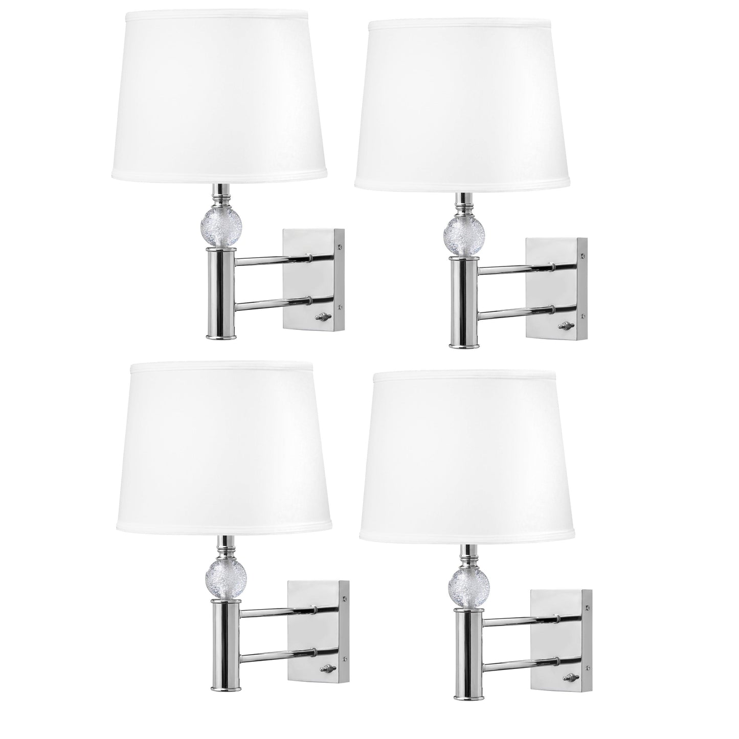 Medallion Lighting Clear Bubble 18" Polished Chrome Acrylic/Steel Single Wall Lamp - Set of 4