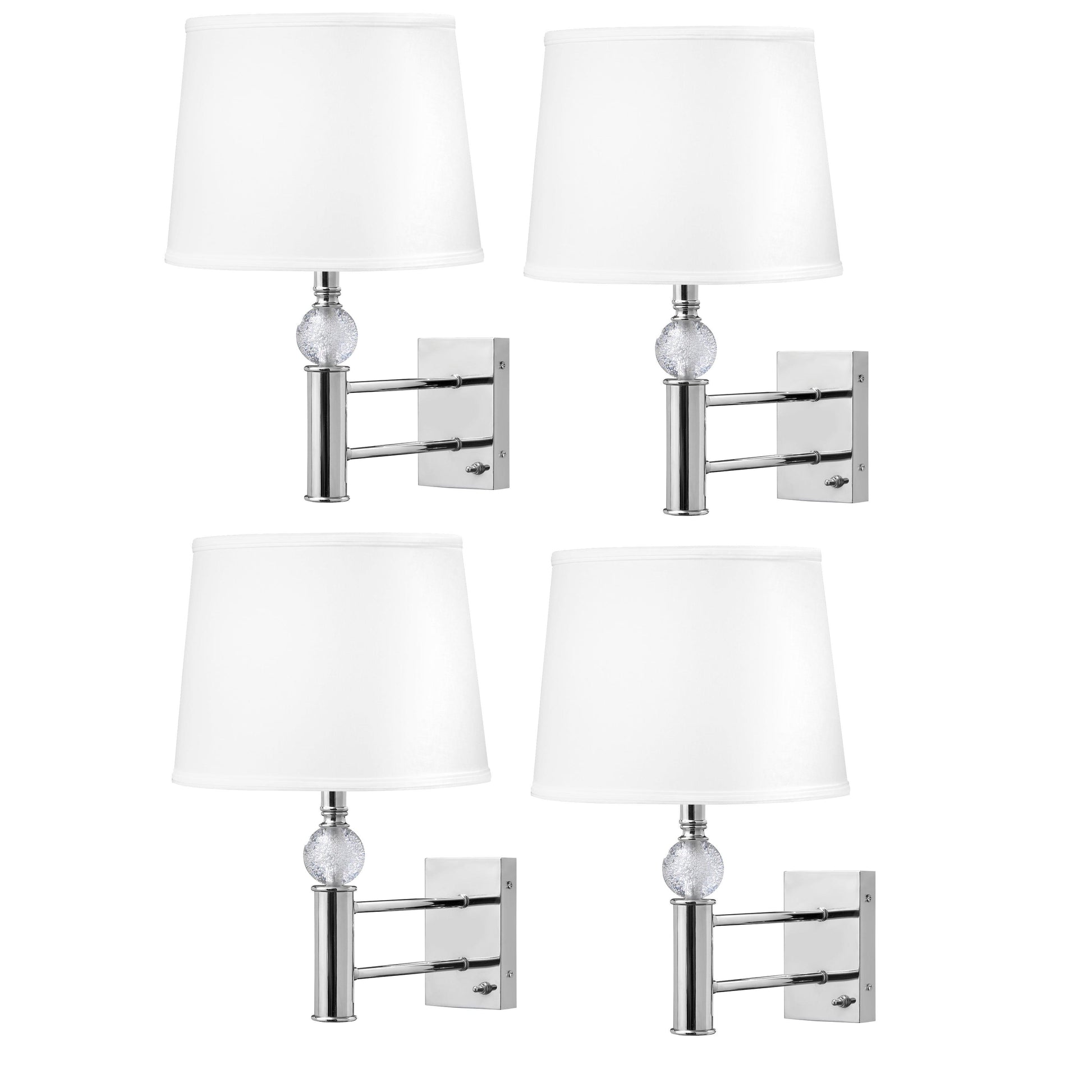 Medallion Lighting Clear Bubble 18" Polished Chrome Acrylic/Steel Single Wall Lamp - Set of 4
