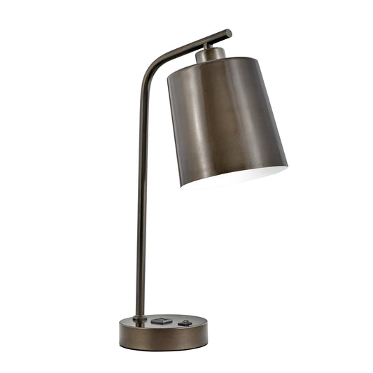 Medallion Lighting Confident Collection 21" Dark Bronze Steel Table Lamp With 3-Prong Outlet