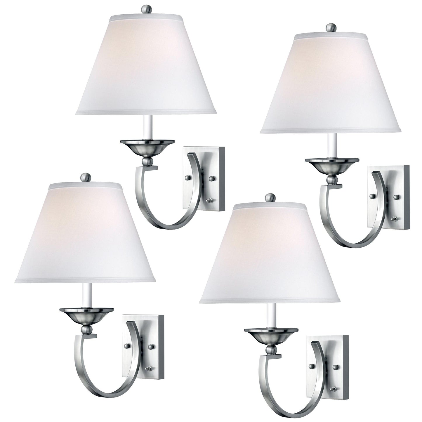 Medallion Lighting Contemporary Curve 18" Brushed Steel Single Wall Lamp - Set of 4