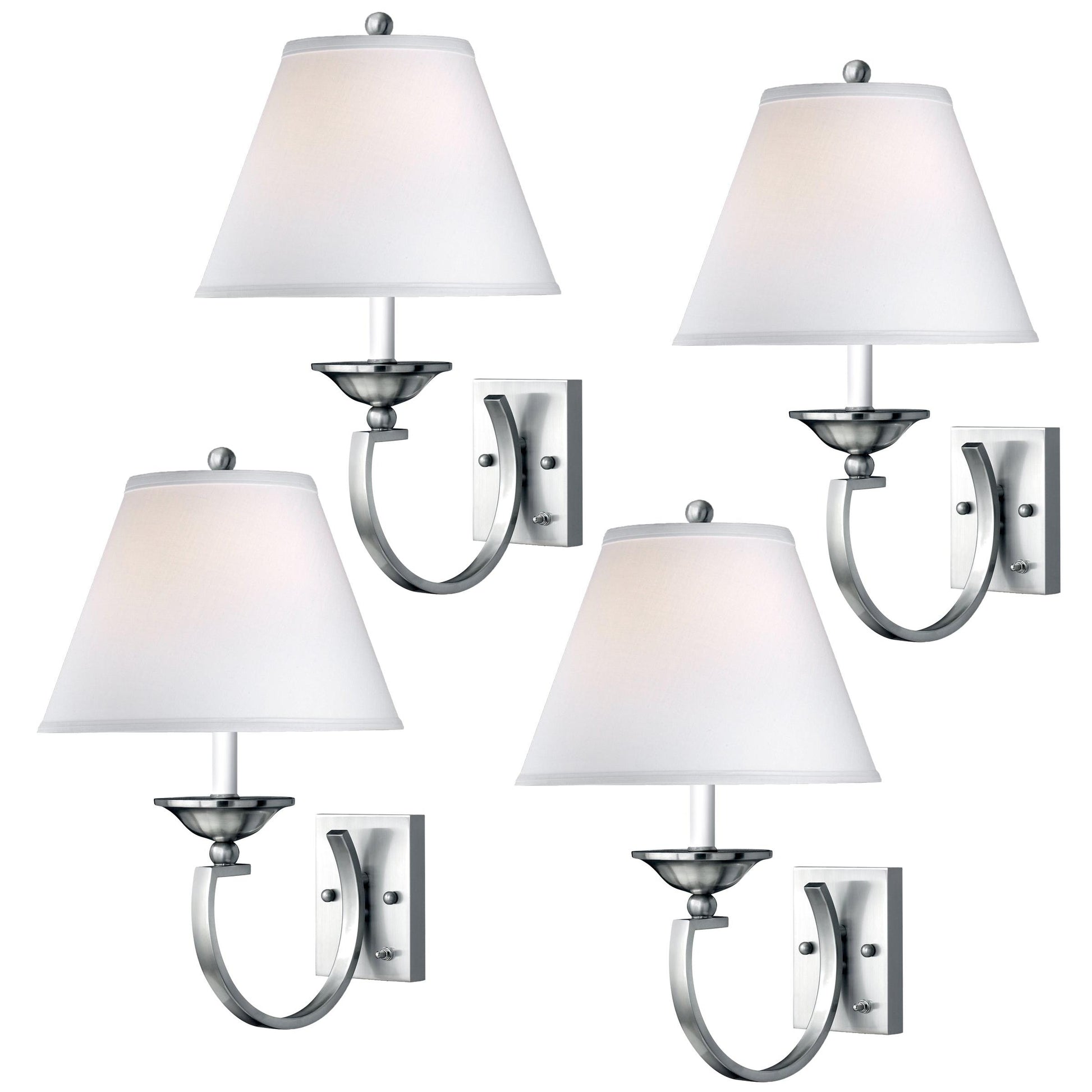 Medallion Lighting Contemporary Curve 18" Brushed Steel Single Wall Lamp - Set of 4